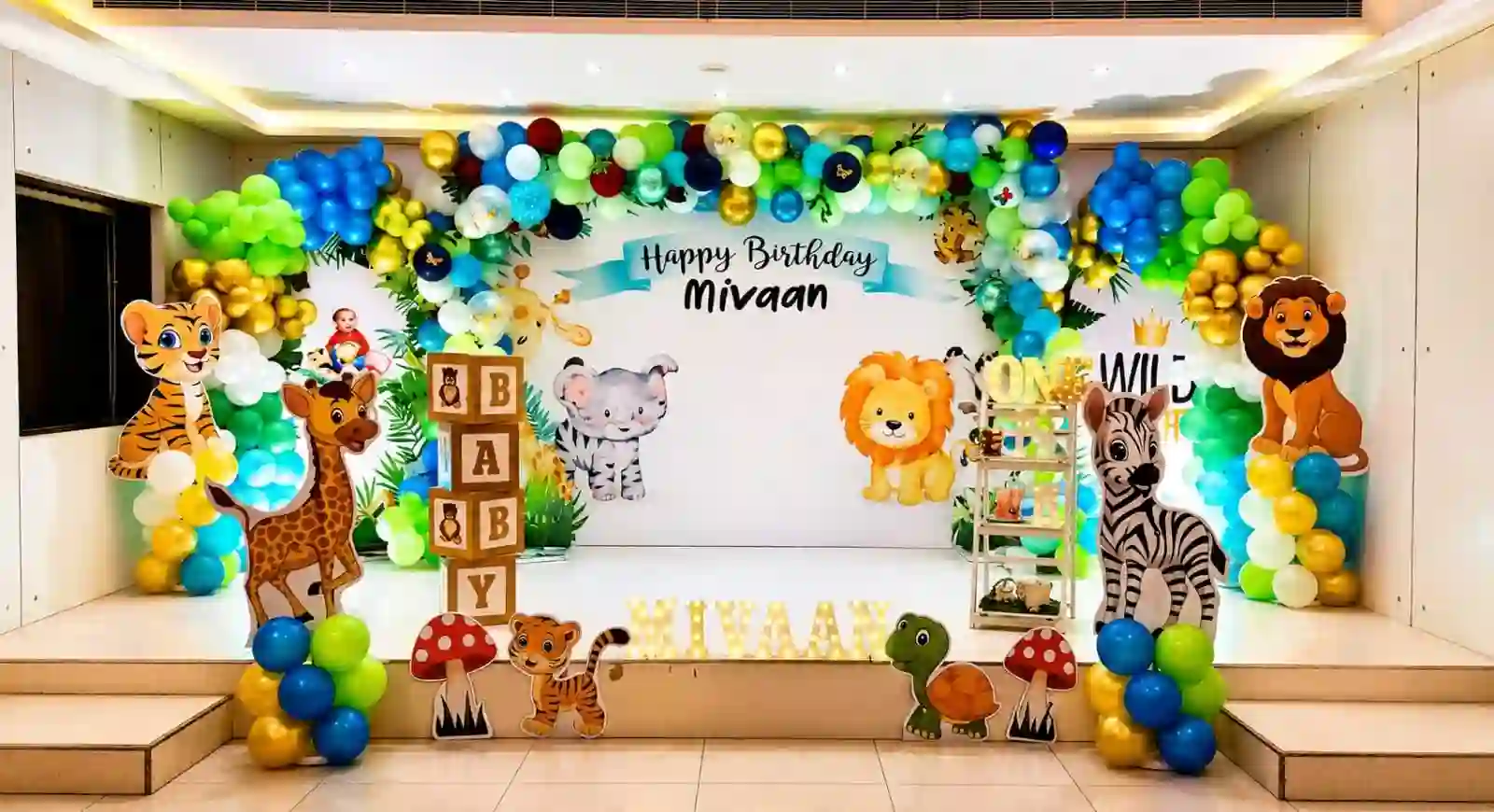 balloon decoration kids birthday decoration Jungle Theme Hall Decoration 13672